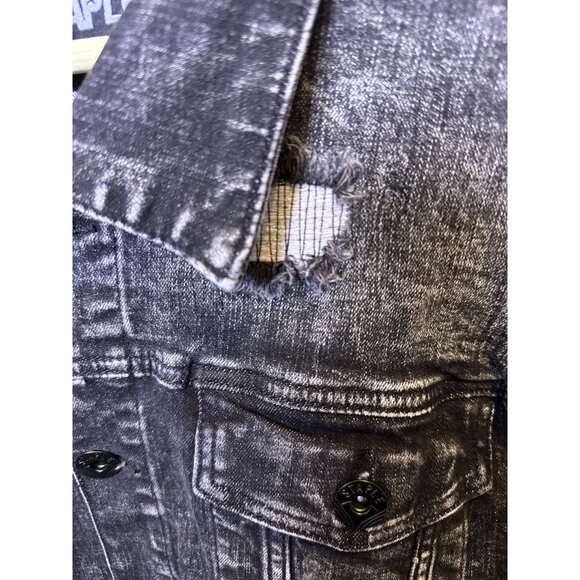 STAPLE‎ Mens XL Distressed Denim Jacket with Paint Splatter & Patchwork NWT - Picture 9 of 15